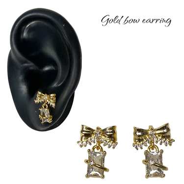 GOLD BOW DAINTY EARRING