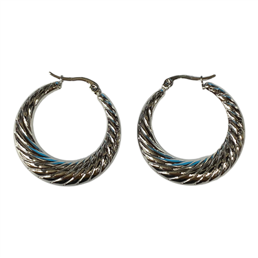 SILVER SEASHELL HOOPS