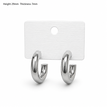 Stainless Steel Smooth Hoop Earrings