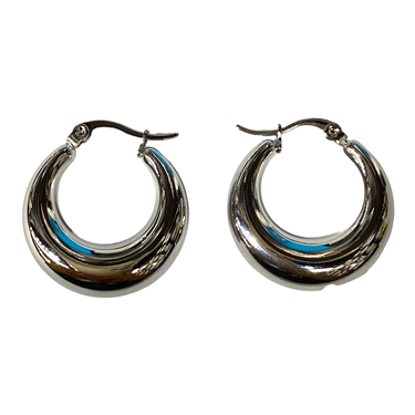 SILVER DANGLING HOOPS