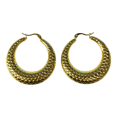 GOLD SNAKE PRINT HOOP