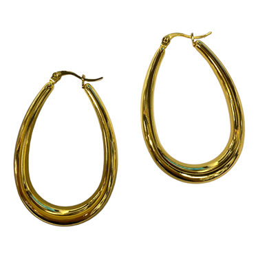 GOLD LONG OVAL HOOP