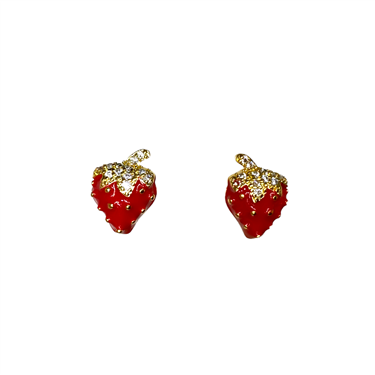 GOLD STRAWBERRY EARRING