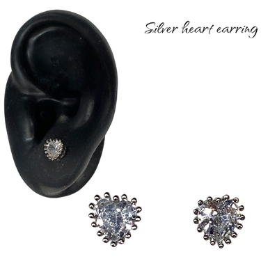 SILVER HEART EARRING