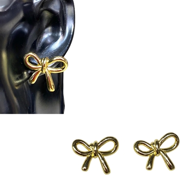 GOLD BOW EARRING