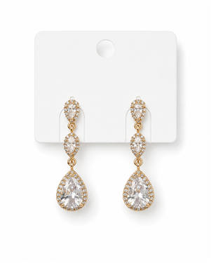 Teardrop CZ Dangle Earrings