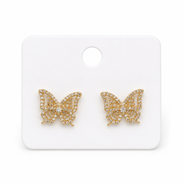 PavÃ© Butterfly Zircon Stud Earrings