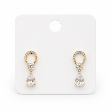 Teardrop Zircon Hoop Drop Earrings