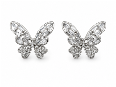 Sparkling Butterfly Zircon Stud Earrings
