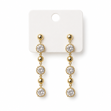 Beaded Zircon Dangle Earrings