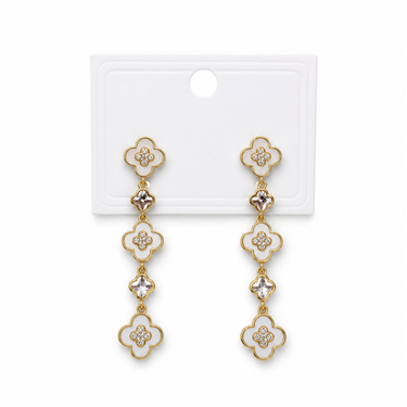 Clover Spliced Long Drop Earrings