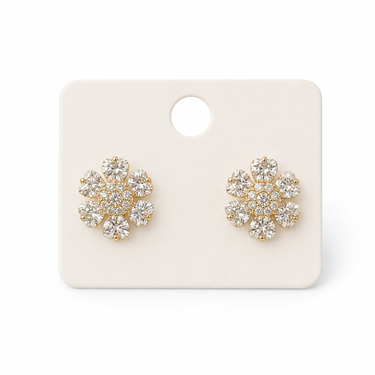 Sparkling Zircon Flower Earrings