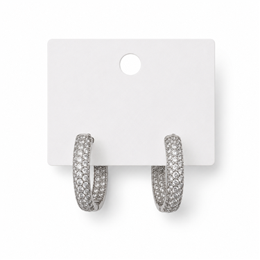 Full Crystal Wide Hoop Earrings