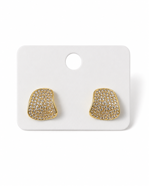 PavÃ© Irregular Geometric Stud Earrings