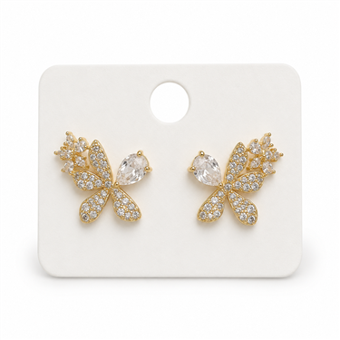 Butterfly Teardrop Zircon Stud Earrings