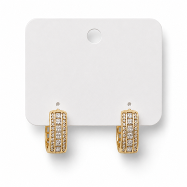3-row Square Zircon Square Huggie Earrings