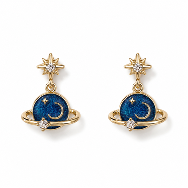 Starry Sky Planet Drop Earrings
