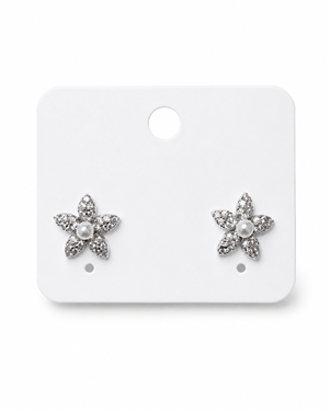 Round CZ Halo Stud Earrings