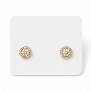 Round Crystal Stud Earrings