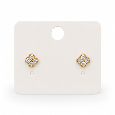 Floral Crystal Stud Earrings
