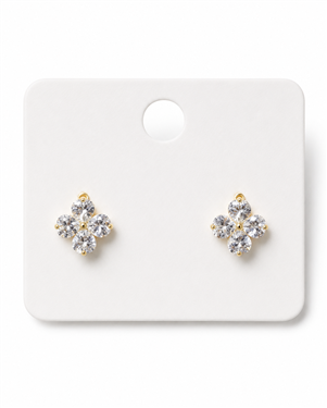Clover Flower Crystal Stud Earrings