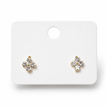 Clover Flower Crystal Stud Earrings
