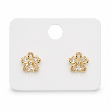 Five-Petal Flower Zircon Stud Earrings