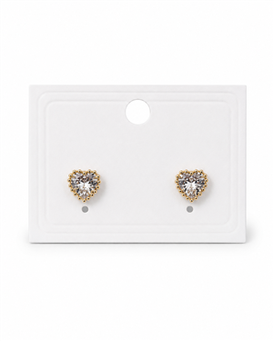 Prong-Set Heart Crystal Stud Earrings