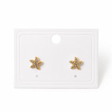 Mini Crystal Starfish Stud Earrings