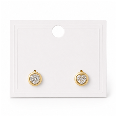Round Heart Stone Earrings