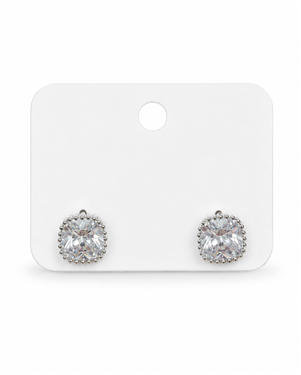 Cushion Cut CZ Stud Earrings