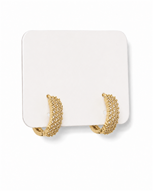 Full Paved Zircon Curved Hoop Earrings