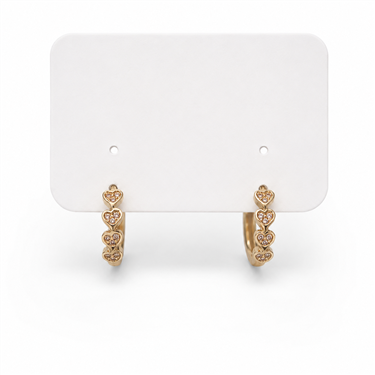 Four Connected Heart CZ Hoop Earrings