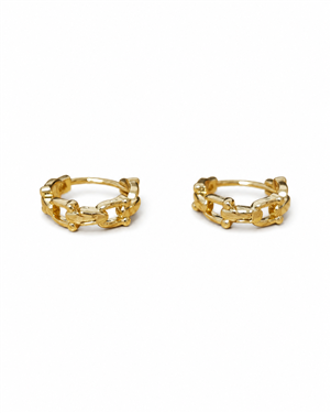 Chain Texture Huggie Hoop Earrings