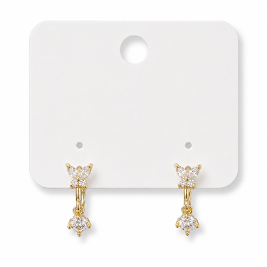 Butterfly Dangle Zircon Huggie Earrings