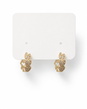 Three Connected Heart Zircon Hoop Earrings