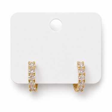 Row Zircon Small Huggie Hoop Earrings