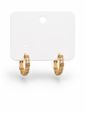 Cross Zircon Hoop Earrings
