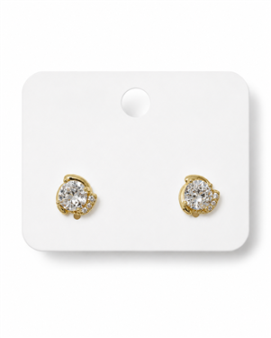 Round CZ Wrap Stud Earrings