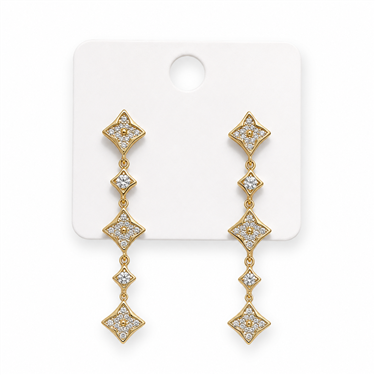 Long Geometric Dangle Earrings