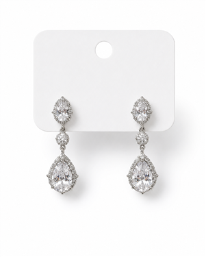 Teardrop Cubic Zirconia Dangle Earrings