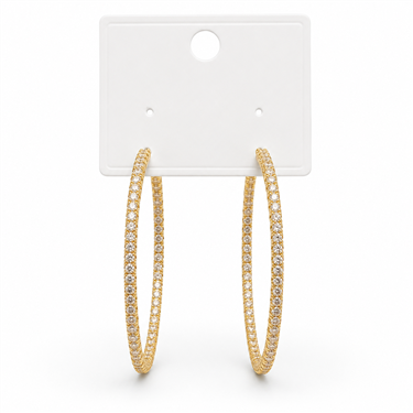 Full Paved Zircon Large Hoop Earrings