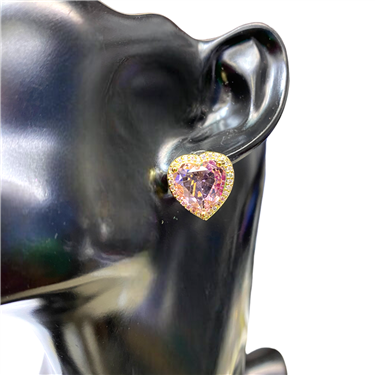 PINK HEART STUD EARRING
