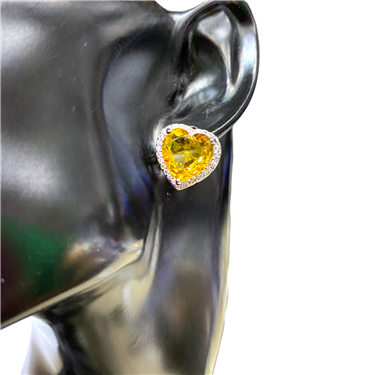 YELLOW HEART STUD EARRING