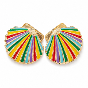 Gold Shell Fan Earrings