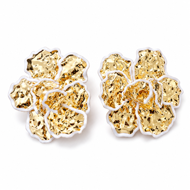 Hammered Flower Earrings