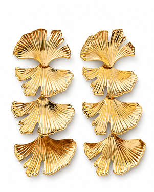 Ginkgo Leaf Dangle Earrings
