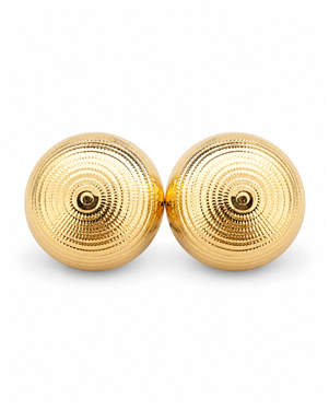 Vintage Round Textured Gold Earrings