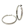 SILVER RHINESTONE HOOPS