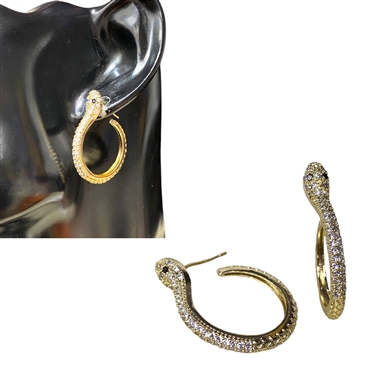 GOLD SNAKE HOOP EARRING